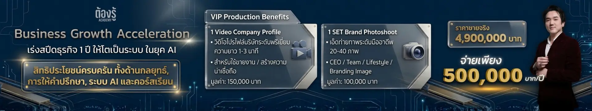 Hero Promo — Business Growth Acceleration อาจารย์ต้อง + ราคา + มูลค่าโปรแกรม